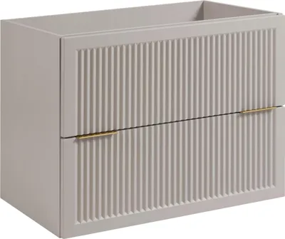 Zdjęcie produktu dla Rodan | Szafka łazienkowa pod umywalkę Beżowa 80 cm - MDF - 2 szuflady Soft-Close - Bez blatu