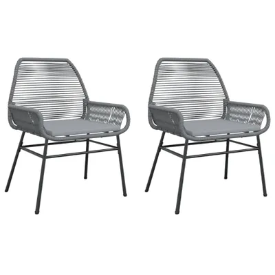 Produktbild von Gartenstühle 2 Stk. mit Kissen Grau Poly Rattan