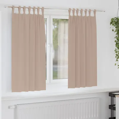 Image de Rideaux occultants avec anneaux 2 pcs Taupe 175 x 140 cm