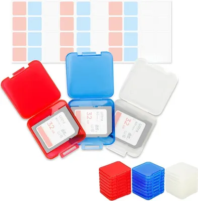 Zdjęcie produktu dla Etui na karty SD Kiorafoto 24 szt. Przezroczyste etui z etykietami
