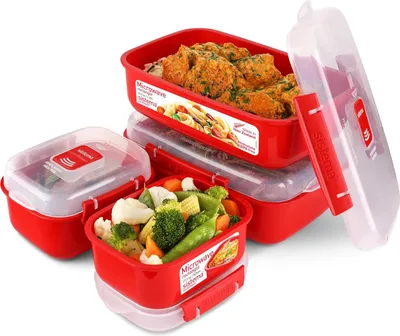 Obrázok produktu pre Súprava nádob na skladovanie potravín v mikrovlnnej rúre Sistema Microwave-Heat & Eat | 4 kusy