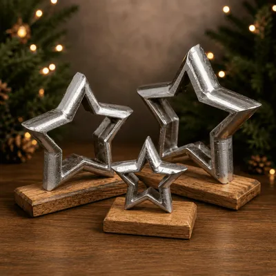 Produktbild von Weihnachtsdeko 3er Set Sterne Deko Stern Tischdeko Dekoration Weihnachten