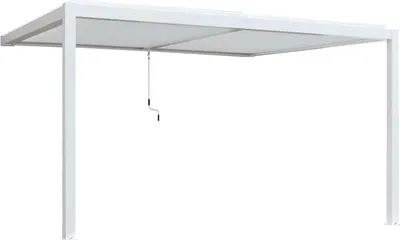 Immagine prodotto di Milani Home - pergola bioclimatica addossata Nimbus, 3 x 4 m, in alluminio, lamelle orientabili, bianco