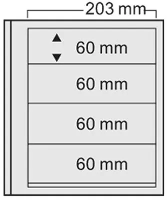 Produktbild von SAFE Eurosystem Sammelblätter 7124 mit 4 Quertstreifen, B203 x H60 mm, 10 Blatt