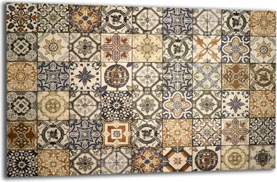 Produktbild von Herdabdeckplatte Glaskeramikkochfeld-Abdeckung Spritzschutz Glas 80x52 Mosaik