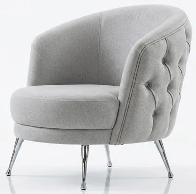 Obrázek produktu pro Křeslo Chesterfield, šedá barva.  pohodlné, stylové, minimalistické