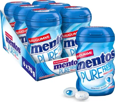 Produktbild von Mentos Pure Fresh Mint Kaugummi Zuckerfrei 6 Dosen