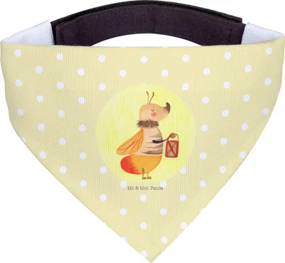 Produktbild von Mr. & Mrs. Panda Tuch Glühwürmchen - Gelb Pastell - Geschenk, Halstuch Hund, Heiratsantrag, Liebesspruch, Hunde Bandana, Lieblingsmensch, Hundehalstuch, Lustige Sprüche