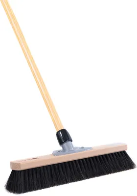 Produktbild von BawiTec XXL Zimmerbesen Rosshaar-Naturhaar 50cm mit Stiel Kehrbesen Besen weich