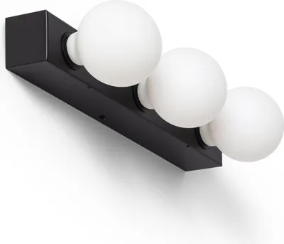 Produktbild von Wandleuchte Badezimmer Metall 3 Strahler Aizkra Schwarz