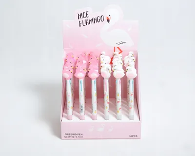 Produktbild von Mehrfarbiger Kugelschreiber Flamingo - Bunter Stift 3 Farben - Tropisches Design für Schule