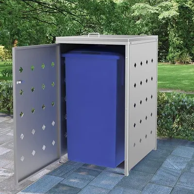 Produktbild von Mülltonnenbox 1 Tonnen Mülltonnenbox Mülltonnenbox 1 er Mülltonnenbox Mülltonnenverkleidung Mülltonnenschrank Stahl-1 Tonne