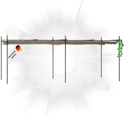 Produktbild von DELUKE® Terrassenüberdachung mit Schiebedach OLIMP | Taupe 589x292x230cm | Pergola Garten Pavillon Rankhilfe Sonnenschutz Gartenpergola Gartenpavillon mit Sonnendach