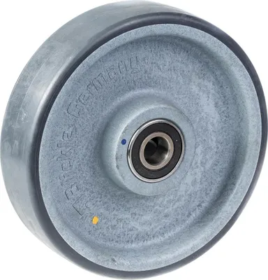 Produktbild von 160mm Rad mit grauem, elektrisch leitfähigem, thermoplastischem Polyurethan auf Nylo