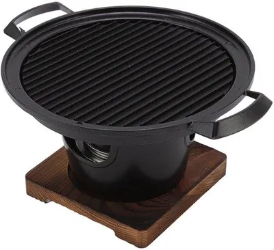Produktbild von Portable Holzkohlegrill mit Anti-Rückstauschicht - Ideal für Camping und Hausgebrauch - Leicht zu montieren - Grillgröße: Tafelgrill