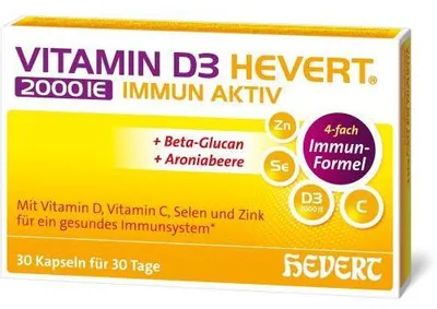 Zdjęcie produktu dla Witamina D3 Hevert 2000 I.U. Immune Active Capsules 30 kapsułek