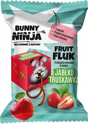 Image de Friandise aux fruits Bunny Ninja pomme et fraise 15g