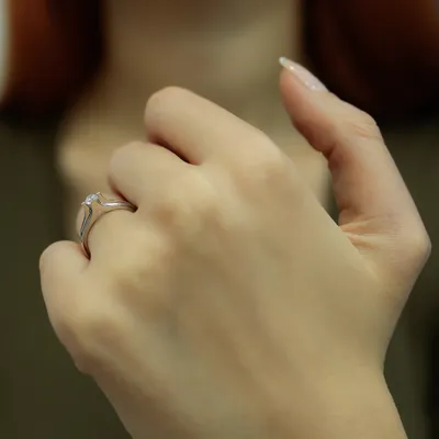 Produktbild von 0,21 Carat Solitär Diamantring Antragsring 14 Karat Weißgold