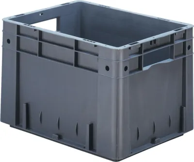 Zdjęcie produktu dla LA-KA-PE Pojemnik transportowy do układania w stos L400xW300xH270mm - VTK 400/270-0 SZARY