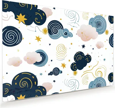 Produktbild von Glasbild 90x60cm in XXL für Wohnzimmer, Schlafzimmer Motiv Wirbelwolken Design