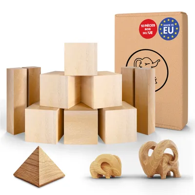 Image de Eli® sculpture sur bois de tilleul - quel type de bois de tilleul pour la sculpture ou le tournage - gabarit de sculpture - set d'ébauches en bois pour la sculpture - carré