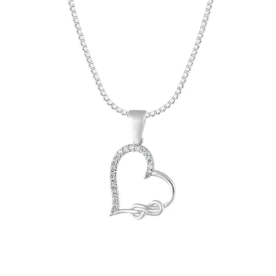 Produktbild von Herz Silberkette Herz Kette Unendlichkeit Infinity Halskette 925 Silber Anhänger mit Zirkonia