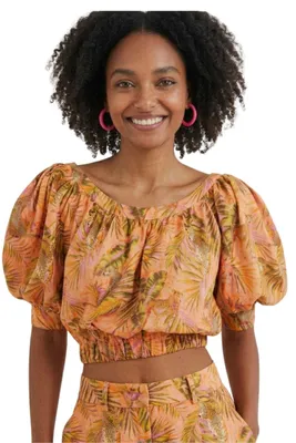 Immagine prodotto di Desigual Top corto da donna Safari arancione taglia S