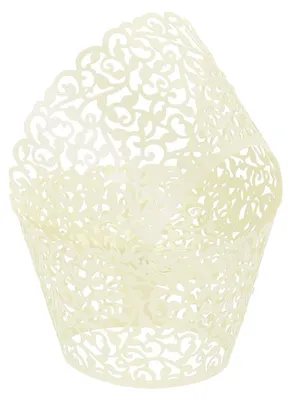 Produktbild von Muffinförmchen aus Papier - Mit durchbrochenem Ranken-Design - Zum Backen von Cupcakes und Desserts - 50 Stück, Creme