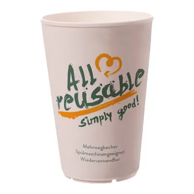 Produktbild von 50x Mehrweg Heißgetränkebecher Kaffeebecher Coffee to go 'All Reusable' - 300 ml