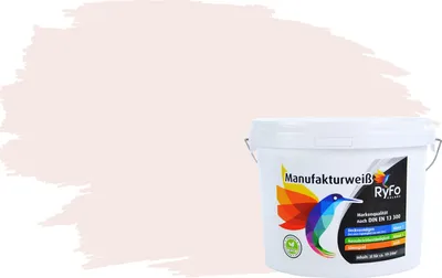 Produktbild von RyFo Colors Bunte Wandfarbe Manufakturweiß Perlweiß 3l - weitere Weiß Farbtöne und Größen erhältlich, Deckkraft Klasse 1, Nassabrieb Klasse 1