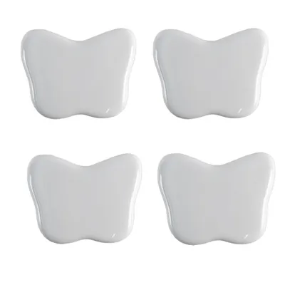 Immagine prodotto di Clayre & Eef Pomello per porta Set di 4 farfalle 4x3 cm in Vetroceramica bianca