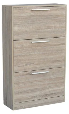 Image de Meuble à chaussures en bois avec 3 tiroirs 'Pratik" - Beige - H 117 x L 62 x P 24 cm