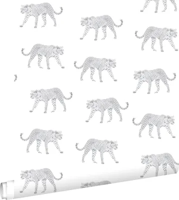 Immagine prodotto di ESTAhome carta da parati pantere bianco e grigio chiaro 53 cm x 10.05 m