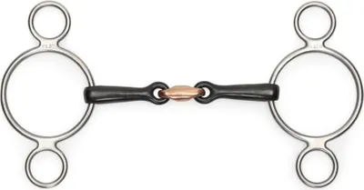 Immagine prodotto di Shires - Snaffle a 2 anelli con doppia rottura ER905 (6 in) (nero)