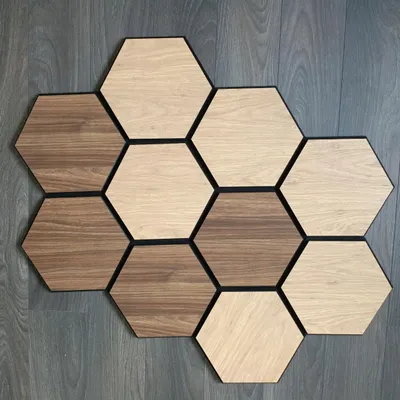 Produktbild von Wandpaneele - Hexagon Wandverkleidung - MDF-Paneele - Filz-Wandpaneele - Wabenmuster