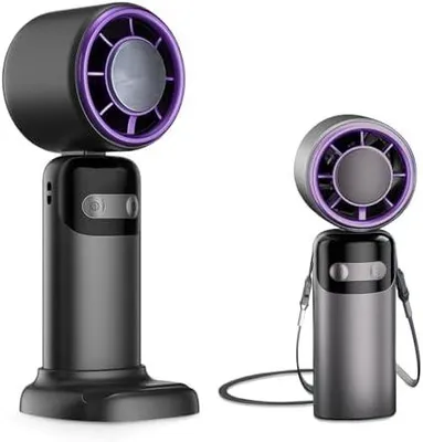 Produktbild von Bseical Handventilator Akku Aufladbar, 180° Faltbarer Turbo Mini Ventilator Hand USB, 5 Stufen, Mini Handventilator, Tragbarer Fan Hand Ventilatoren für Reise, Camping, Outdoor