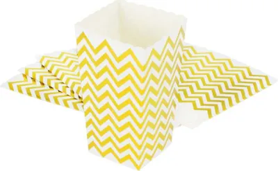 Produktbild von Oblique Unique Popcorn Schachtel Tüte Snack Box 8 Stk. Tisch Deko - weiß gold