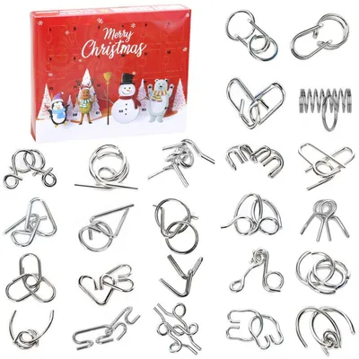 Produktbild von Adventskalender 2026 mit 24 Metallpuzzles Knobelspiele für Jugendliche & Erwachsene