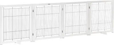 Immagine prodotto di Fortuna Lai Barriera di sicurezza in legno, barriera per cani, barriera di protezione, barriera per cani, porta di sicurezza, acciaio, bianco, 305 x 35,5 x 82 cm