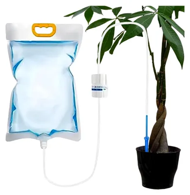 Produktbild von Tropfbewässerungsbeutel für Pflanzen, automatische Bewässerung mit einstellbarem Durchfluss, 3,5 l, tragbares Sprinklergerät für Bonsai und Zimmerpflanzen