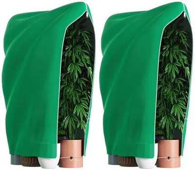 Produktbild von Unyqoos® 2er-Set wiederverwendbare Winterschutzhüllen für Pflanzen mit Reißverschluss – dichter Vliesstoff, Schutz für Topf- & Freilandpflanzen