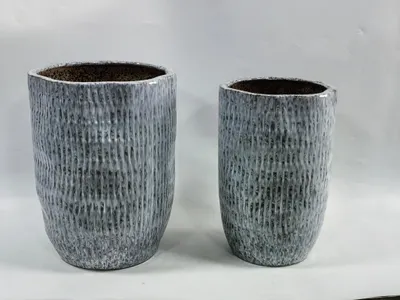 Zdjęcie produktu dla Doniczka ceramiczna Neva Natur 40x40x51 cm / 31x31x47,5 cm, zestaw 2 sztuk