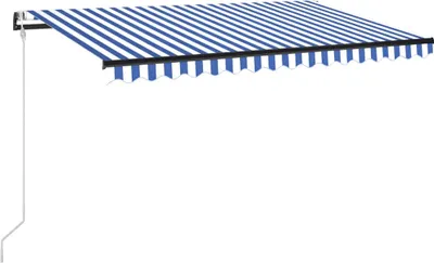 Image de vidaXL Store rétractable automatique 400x350 cm bleu et blanc