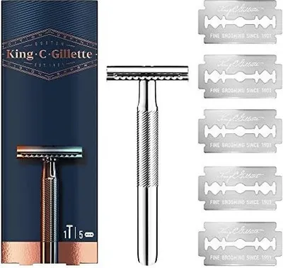 Produktbild von Gillette Rasierer Rasierbedarf King C Sicherheit 1 Griff 5 Stahl Klingen Pflegekomfort