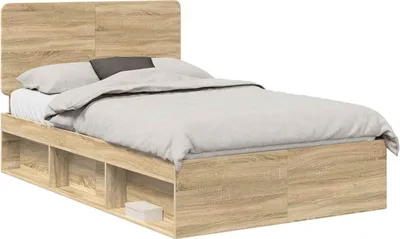 Produktbild von vidaXL Bettrahmen Sonoma 120 x 200 cm Massives Kiefernholz