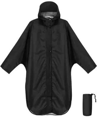Immagine prodotto di Poncho impermeabile con cappuccio e maniche – leggero e antivento