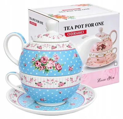 Imagen del producto de Juego de té Taza y tetera de porcelana 400ml para mujer