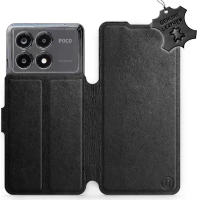 Produktbild von Echtleder Handyhülle für Xiaomi POCO X6 Pro, Mobiwear Leather, Schwarz