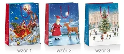 Productafbeelding van Kerstgeschenkzak met papieren label, afmetingen 11,5 x 6,5 x 14 cm