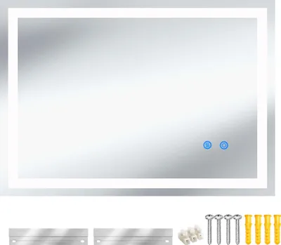 Obrázek produktu pro Koupelnové zrcadlo Clara LED, stmívatelné, se 3 barvami světla - 50 x 70 cm